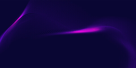 Obraz premium Abstract dark blue modern futuristic banner background. Glowing pink oval lines pattern design. Swirl ellipse lines element.