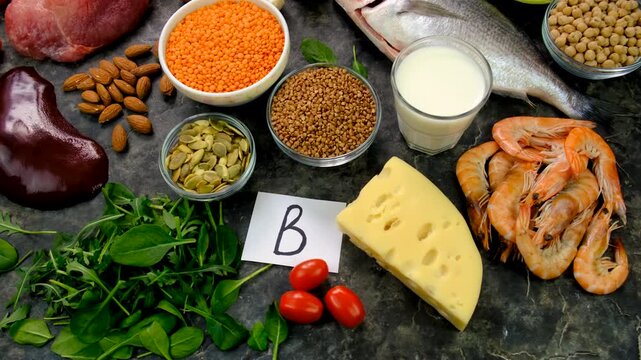 Foods that contain B vitamins. Selective focus.