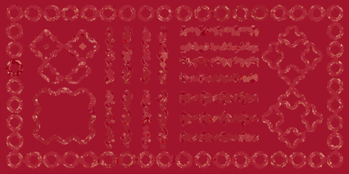 Gold floral ornament pattern on a red background