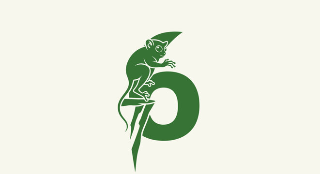 Green chameleon wrapped around circular tail design.