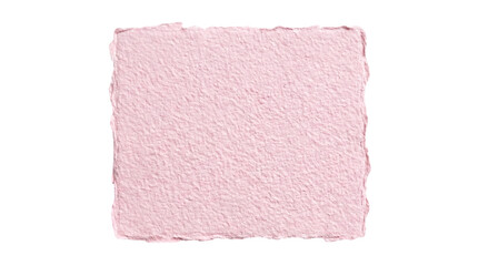 Fototapeta premium Blank square pink handmade paper with rough deckle edges on a transparent background