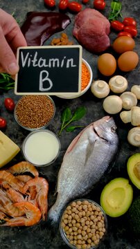 Foods that contain B vitamins. Selective focus.