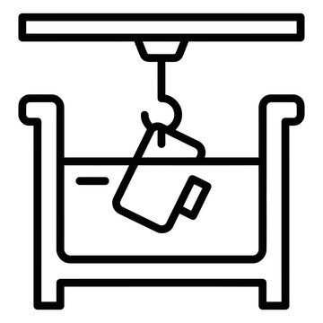 Industrial metal parts coating icon representing electroplating process.