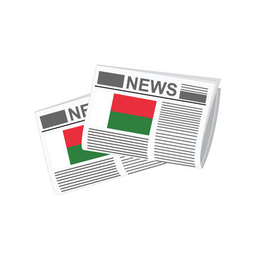 Madagascar Newspapers News Vector Illustration