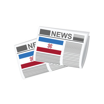 Mari El Newspapers News Vector Illustration
