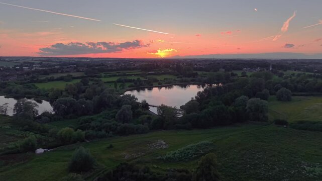 An aerial view of Wicksteed Park in Kettering, Northamptonshire, UK