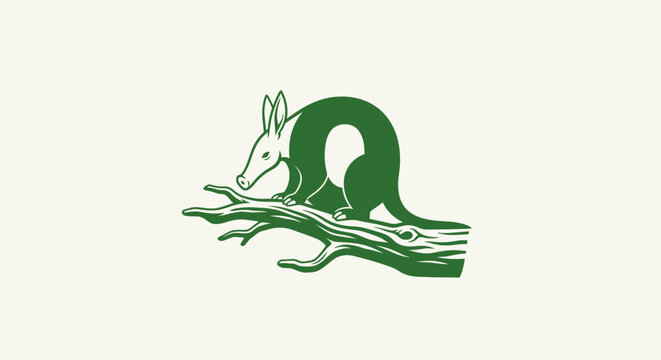 Green Rabbit Logo with Curved Tail Design.