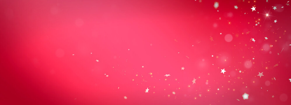 Elegant abstract starry background. Sparkling red star background