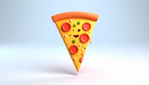 Whimsical Pizza Slice Illustration with Playful Cartoon Style.