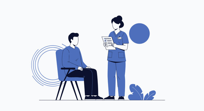 Doctor Consulting Patient, Medical Checkup, Healthcare Consultation, Nurse Taking Notes