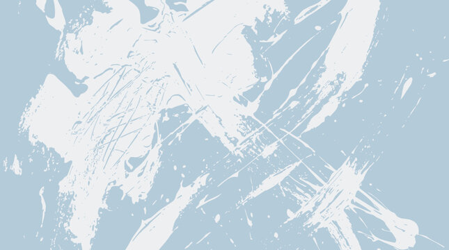 Abstract Light Blue Background Featuring Dynamic White Paint Brush Strokes and Artistic Grunge Texture for Minimalist Graphic Design Projects
