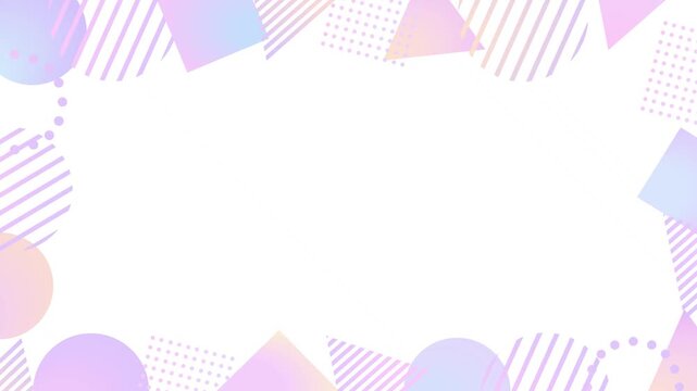 Cute and pop simple frame background with gradient geometric patterns