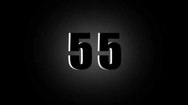 number countdown timer 60 seconds to 0s animation from countdown timer. 
