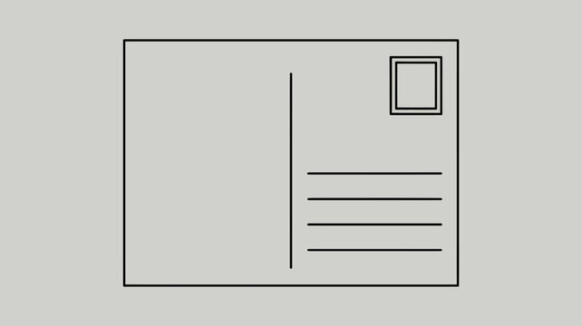 Empty envelope icon with address lines and stamp space