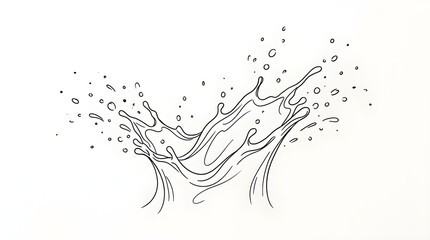 Fototapeta premium A black line drawing of a wave isolated on white background