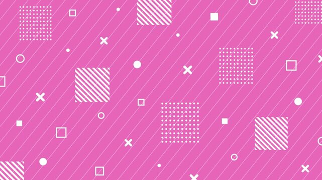 simple, cute, and pop background pattern featuring stripes and geometric shapes