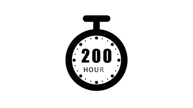Analog clock with 200 hour o'clock isolated on white background