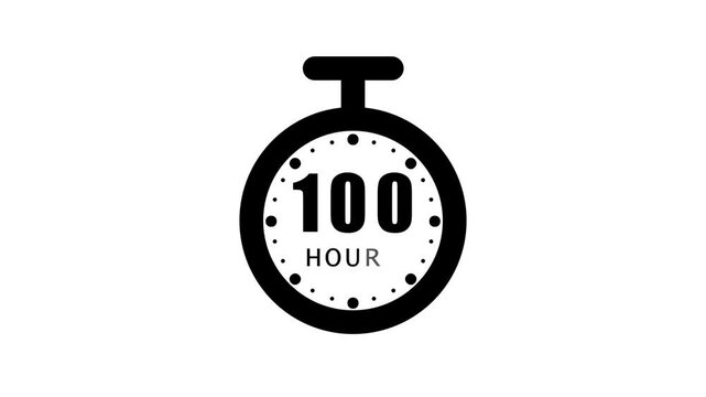 Analog clock with 100 hour o'clock isolated on white background