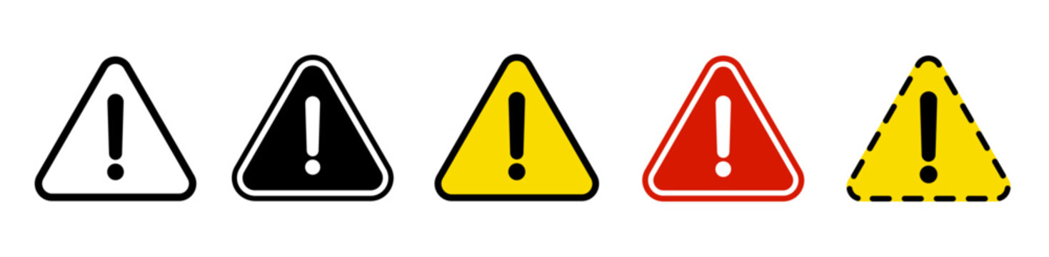 Warning icon. Triangle caution alert sign