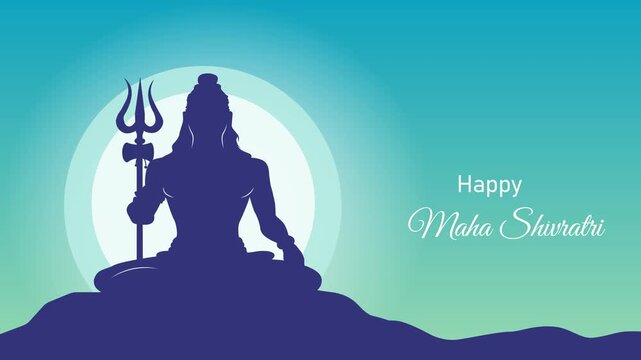 Lord Shiva Silhouette on Maha Shivratri Festival Background
