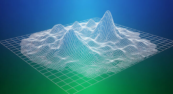 3D digital landscape data visualization with glowing points landscape visualization abstract technology information analysis structure background connection