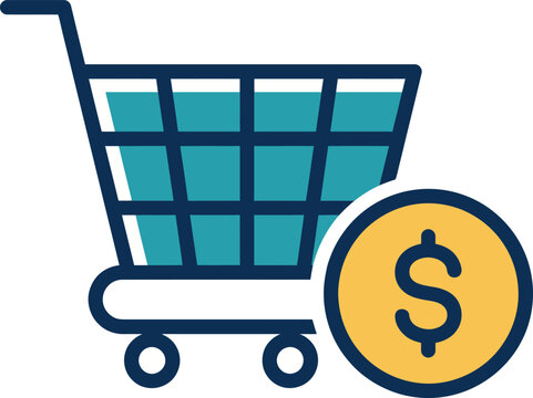 Shopping cart icon with dollar sign