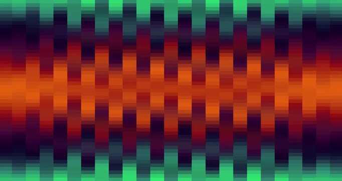 Abstract pixel art symmetrical wavy gradient background loop