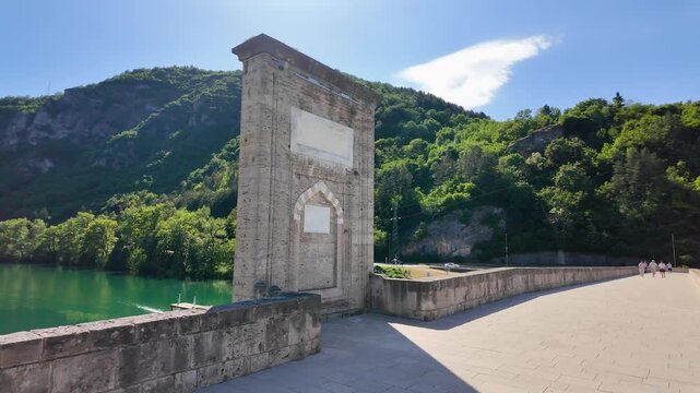 Visegrad, Bosnia and Herzegovina May 30, 2026 View of the Mehmed Pasa Sokolovic Bridge, a UNESCO World Heritage landmark spanning the Drina River