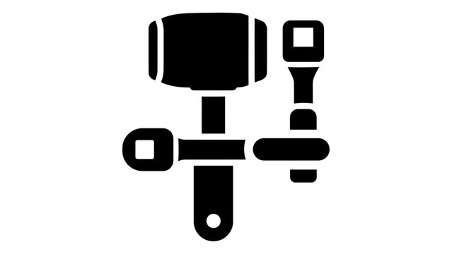 Black glyph icon representing an impact socket wrench set. This tool set is essential for tightening and loosening faste