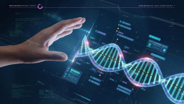 Digital visualization of DNA helix with interactive interface