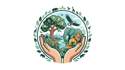 Hands Protecting Wildlife and Nature Ecosystem © Tid