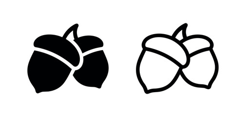 Stylized acorn icons for nature and autumn themes © liubomir118809