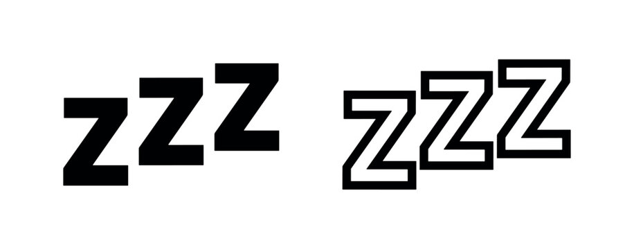 Zzz sleep icon representing tired, rest, slumber, dream, and relaxation concept.
