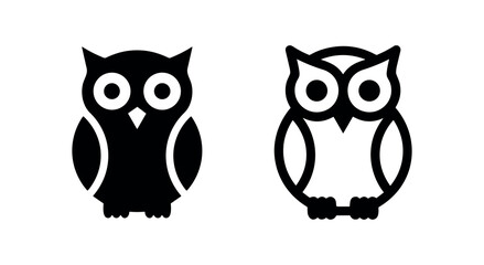 Fototapeta premium Owl icon set. Wisdom, knowledge, and nature symbol.