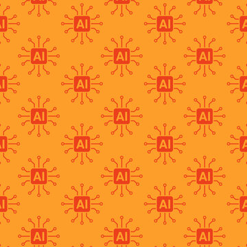 Repeat pattern of AI logo in a viral seamless vector print