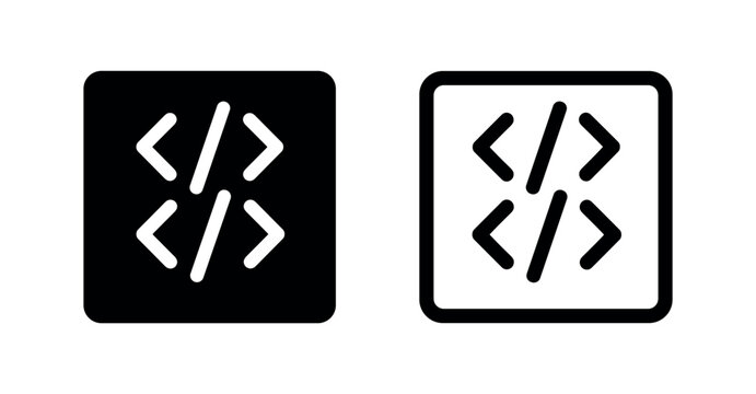 Programming Code Brackets Icon Set