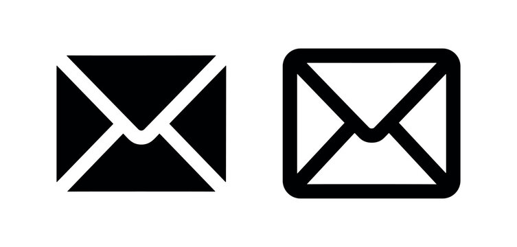 Email Message Icon - Solid and Outline Style for Communication and Contact Us