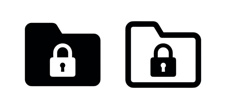Locked folder icon for data security and privacy