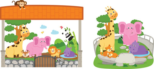 Fototapeta premium illustration of isolated animal zoo vector