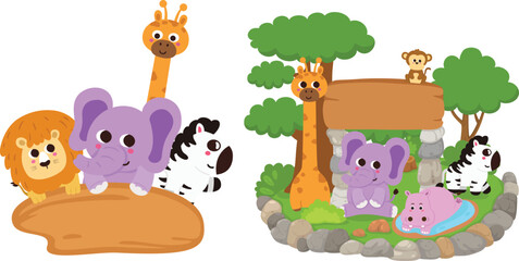 Fototapeta premium illustration of isolated animal zoo vector