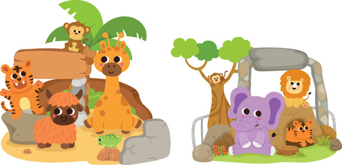 Fototapeta premium illustration of isolated animal zoo vector