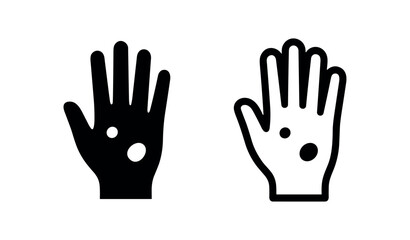 Fototapeta premium Hand with skin rash icons