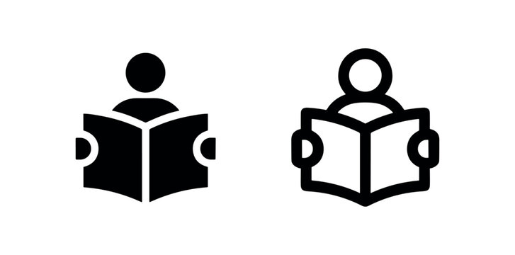 News reader icon with newspaper symbol