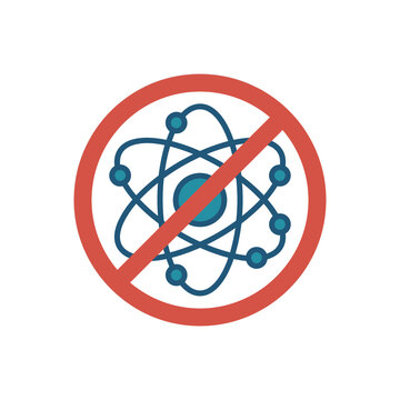 No atomic energy symbol with prohibition circle.