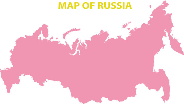 Russia map, pink vector map, country borders, geographic illustration, cartography