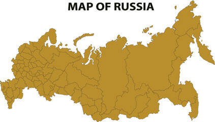 Obraz premium Russia Map, Vector Map, Russian Territory, Geographic Illustration