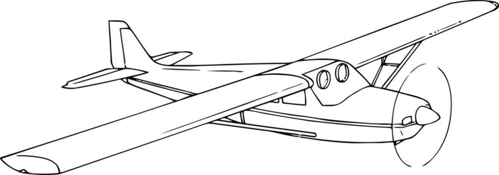 Single engine floatplane flying during bright daylight with propeller spinning for travel or adventure concepts