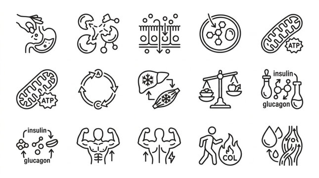 Collection of Medical Science and Biology Icons.