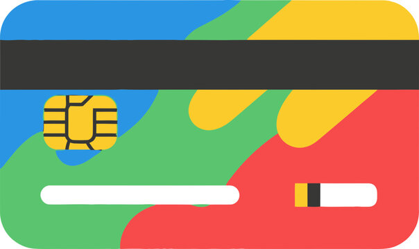 Abstract Credit Card Design with Chip and Magnetic Stripe - Modern Payment