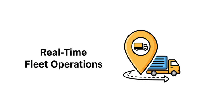 Real-time fleet operations logistics tracking and delivery management concept with logistics tracking delivery transport shipping management location operation business navigation realtime